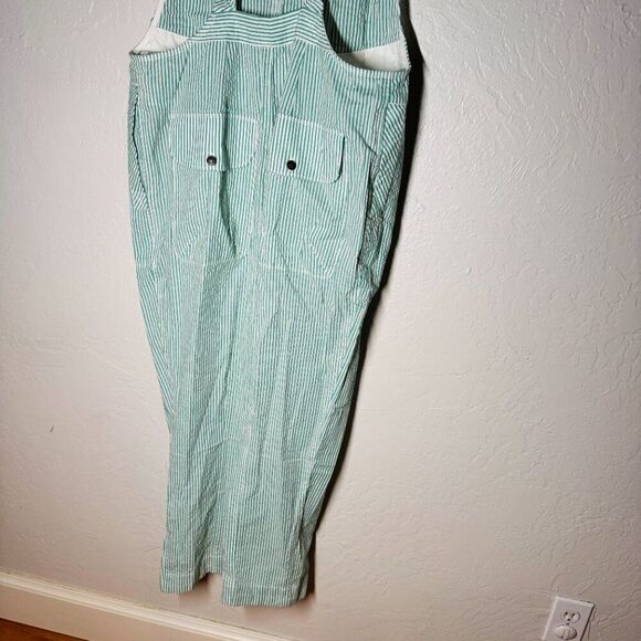Free‎ People In Town Green Combo Striped Overall Size M NEW WITH TAG - Picture 4 of 7